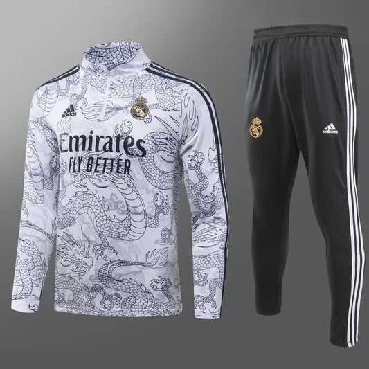 Real Madrid White Dragon Track Suit