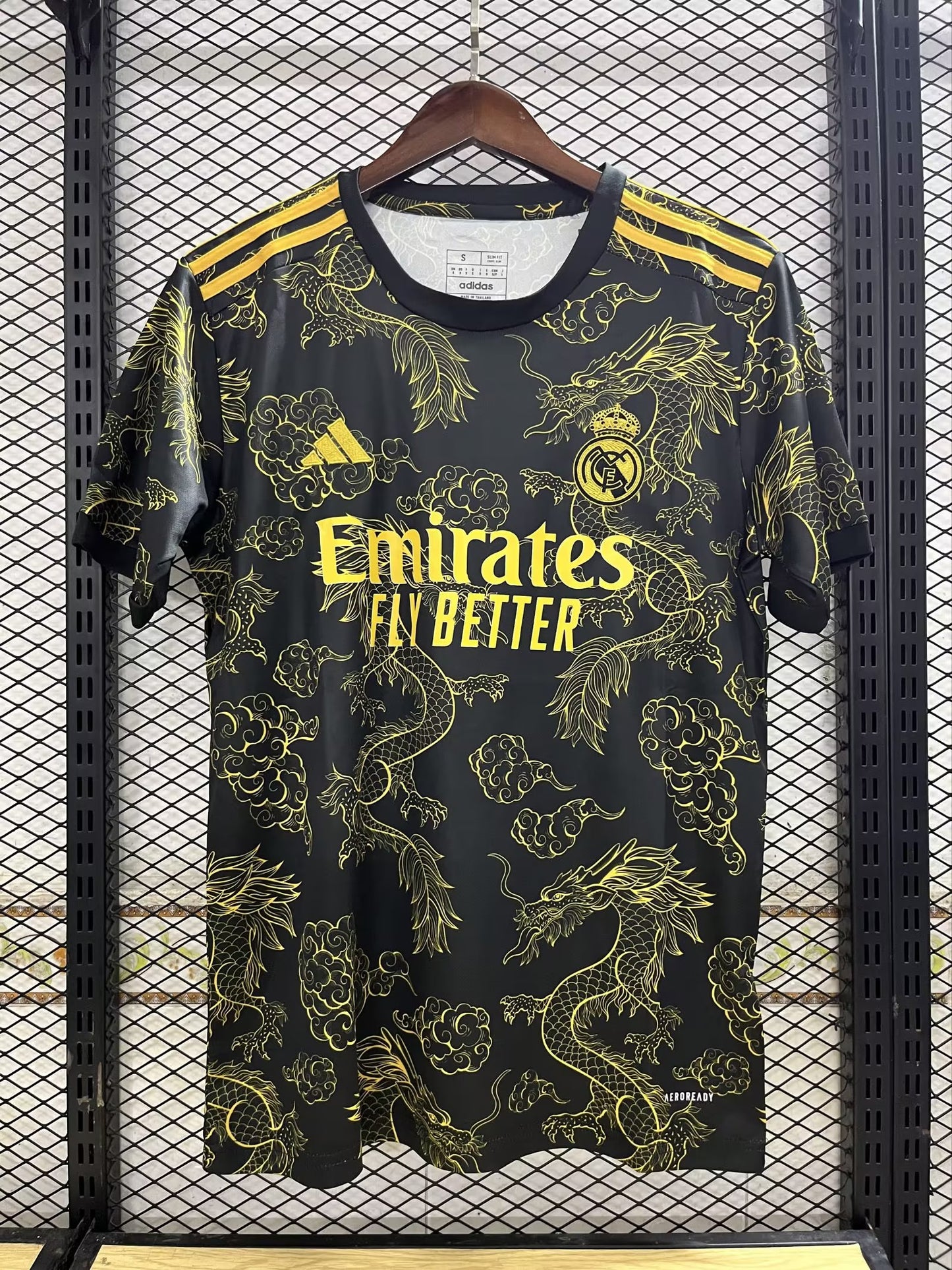 Real Madrid Black and Yellow Dragon Shirt