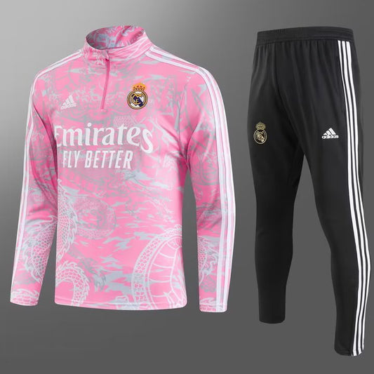 Real Madrid Pink Dragon Track Suit
